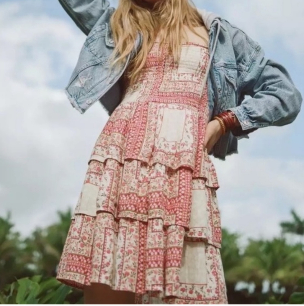 AE Pink Floral Patchwork Dress